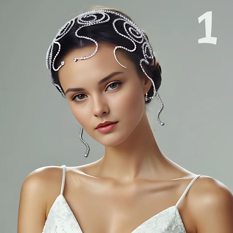 El Yapımı Kristal Yapay Elmas Gelin Saç Aksesuarı 70994