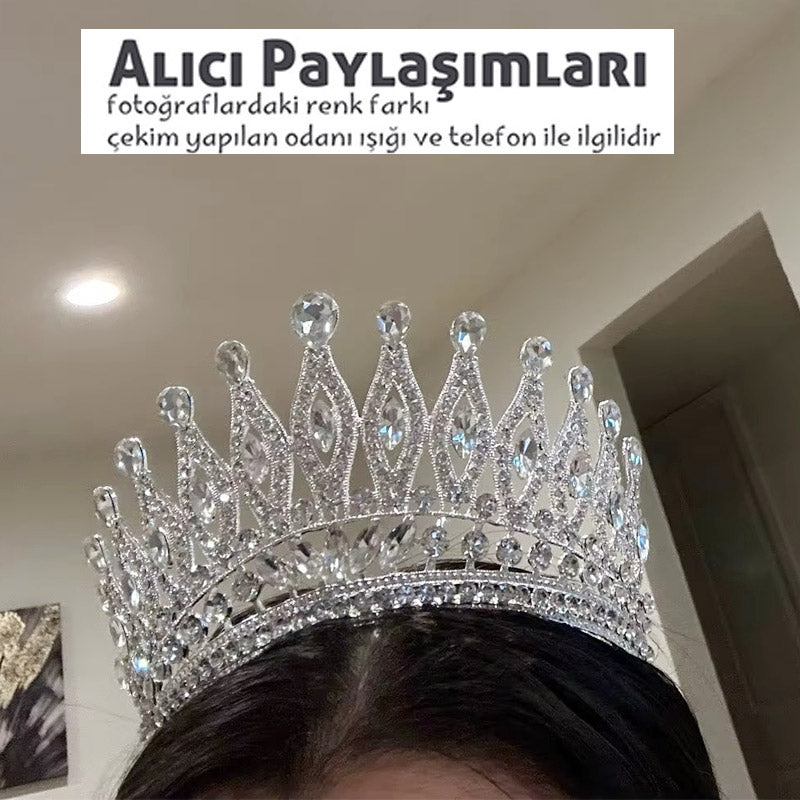 Göz Kamaştıran Damla Kristal Gelin Tac Miss Universe 46087