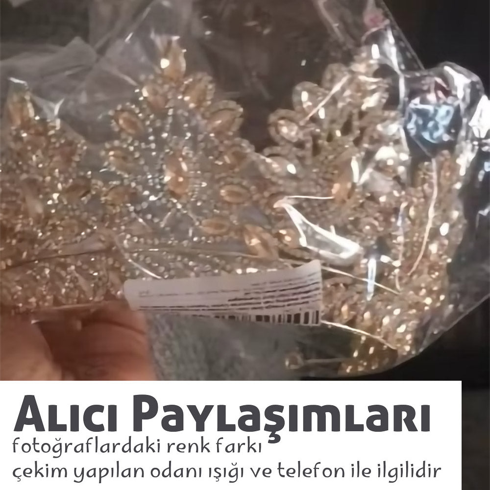 Kristal Gelin Tacı ve Düğün Tacı | Farklı Renklerde Kına Tacı 03186