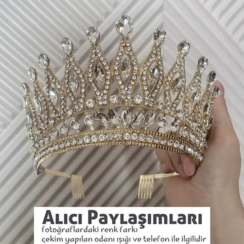 Göz Kamaştıran Damla Kristal Gelin Tac Miss Universe 46087