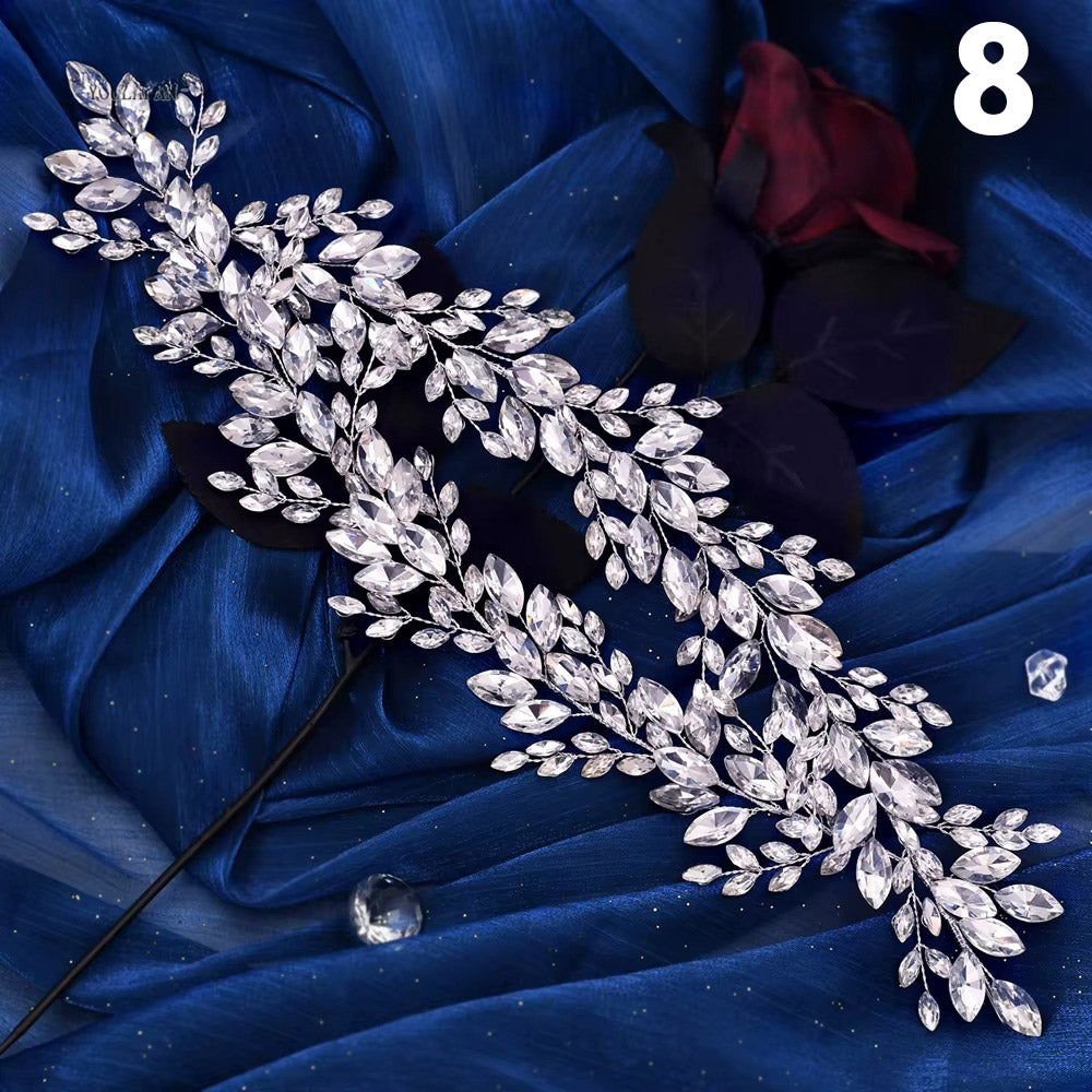 Gelin Saç Aksesuarları - Nikah & Nişan İçin Kristal Taşlı Alın Bandı 96656