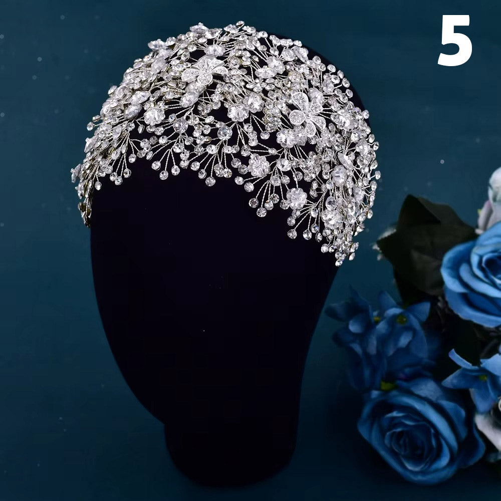 Gelin Saç Aksesuarları - Nikah & Nişan İçin Kristal Taşlı Alın Bandı 96656