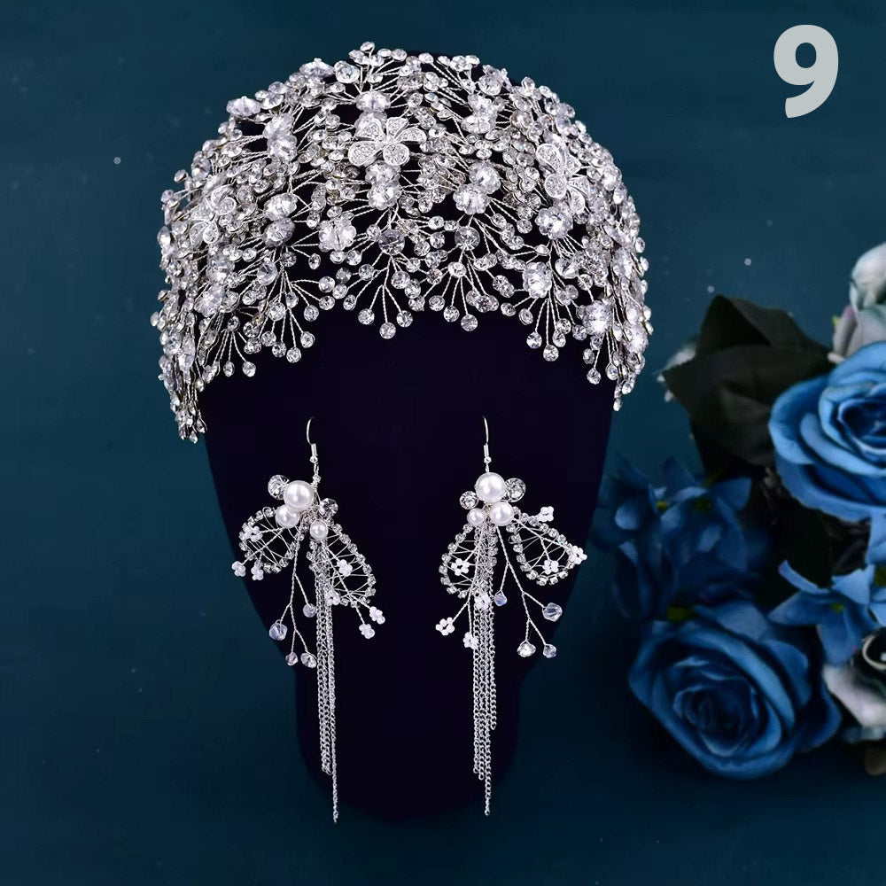 Gelin Saç Aksesuarları - Nikah & Nişan İçin Kristal Taşlı Alın Bandı 96656