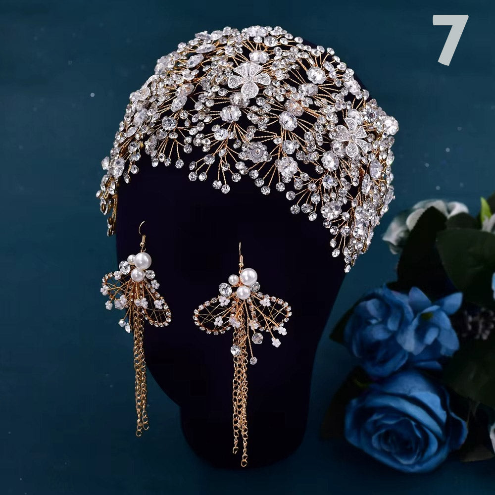 Gelin Saç Aksesuarları - Nikah & Nişan İçin Kristal Taşlı Alın Bandı 96656