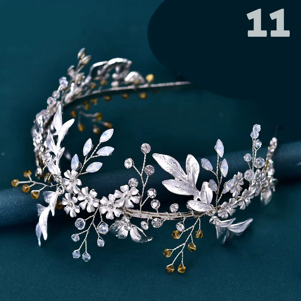 Gelin Saç Aksesuarları - Nikah & Nişan İçin Kristal Taşlı Alın Bandı 96656