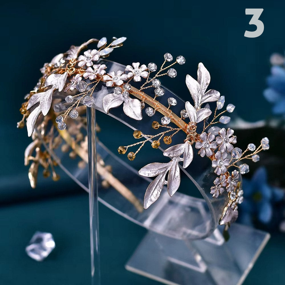 Gelin Saç Aksesuarları - Nikah & Nişan İçin Kristal Taşlı Alın Bandı 96656