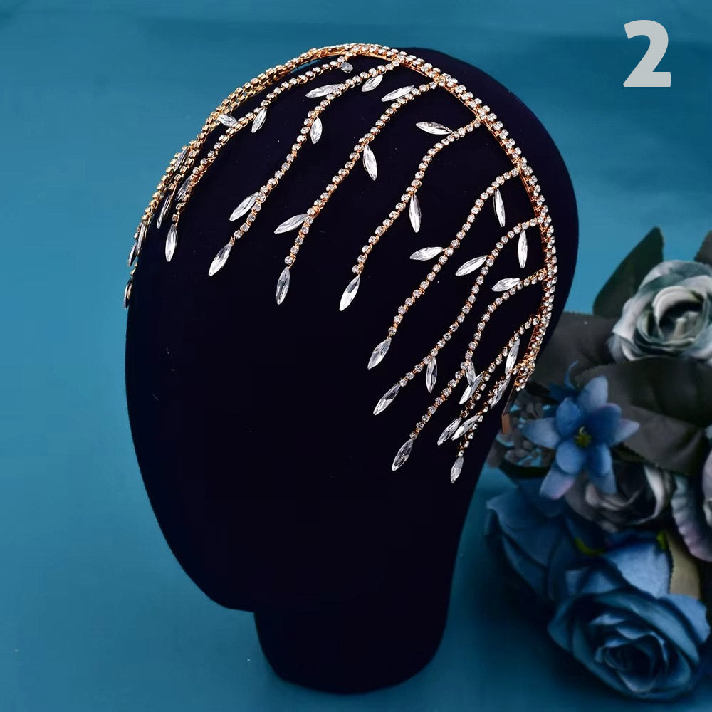 Gelin Saç Aksesuarları - Nikah & Nişan İçin Kristal Taşlı Alın Bandı 96656