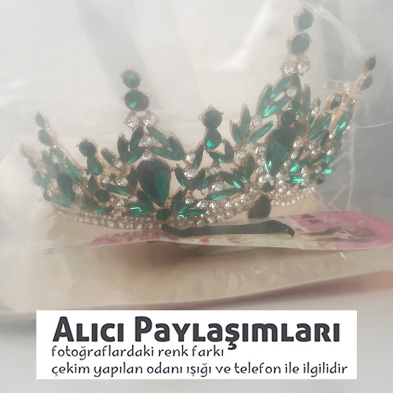 Gelin Takı Seti Prenses Tacı Kolye ve Küpe 43429