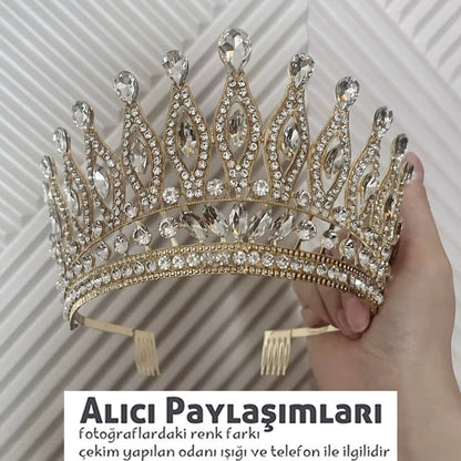 Göz Kamaştıran Damla Kristal Gelin Tac Miss Universe 46087