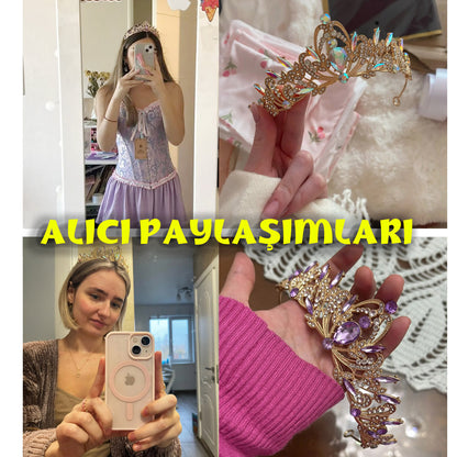 Kristal Taşlı Gelin Tacı - Zarif Düğün, Nişan ve Kına Tacı Modeli 73125