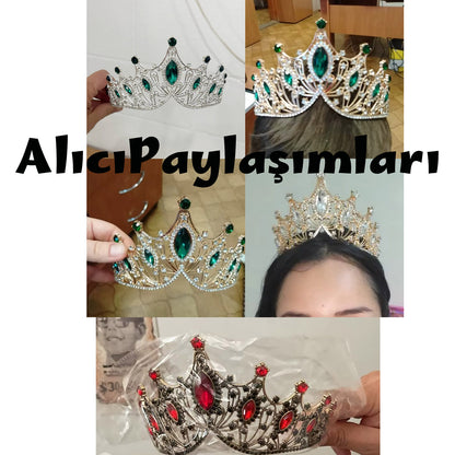 Kristal Taşlı Gelin Tacı - Göz Alıcı Kına Nişan ve Düğün Tacı 30192