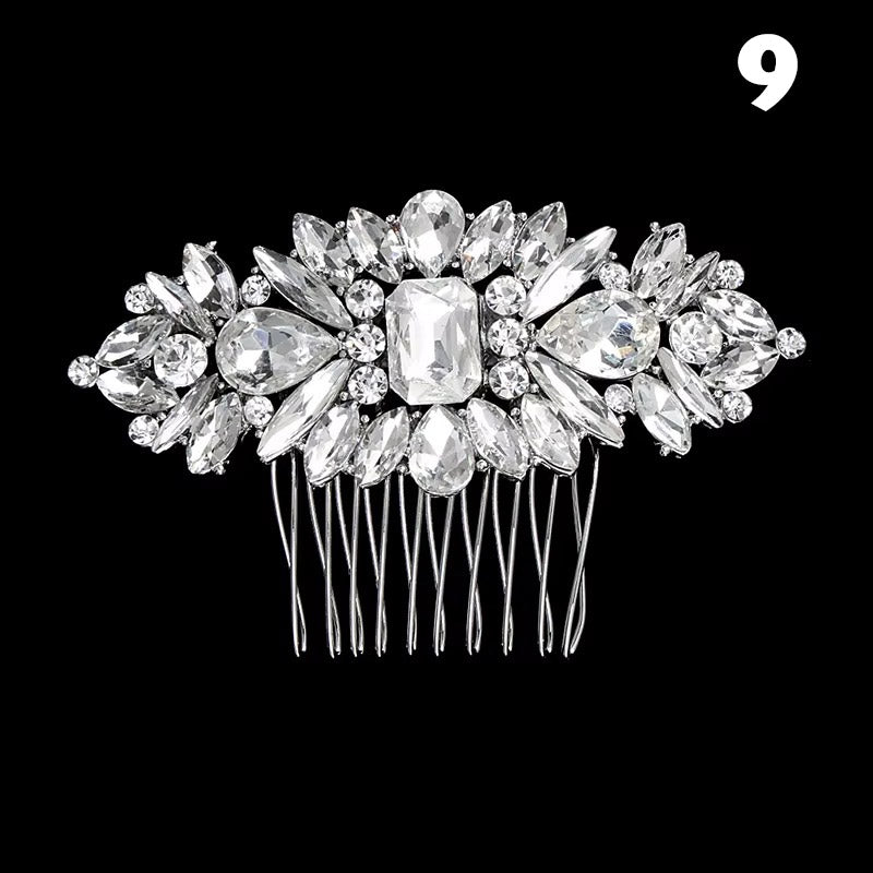 Düğün Saç Aksesuarları Kristal ve İnci Detaylı Gelin Saç Çiçeği  02739