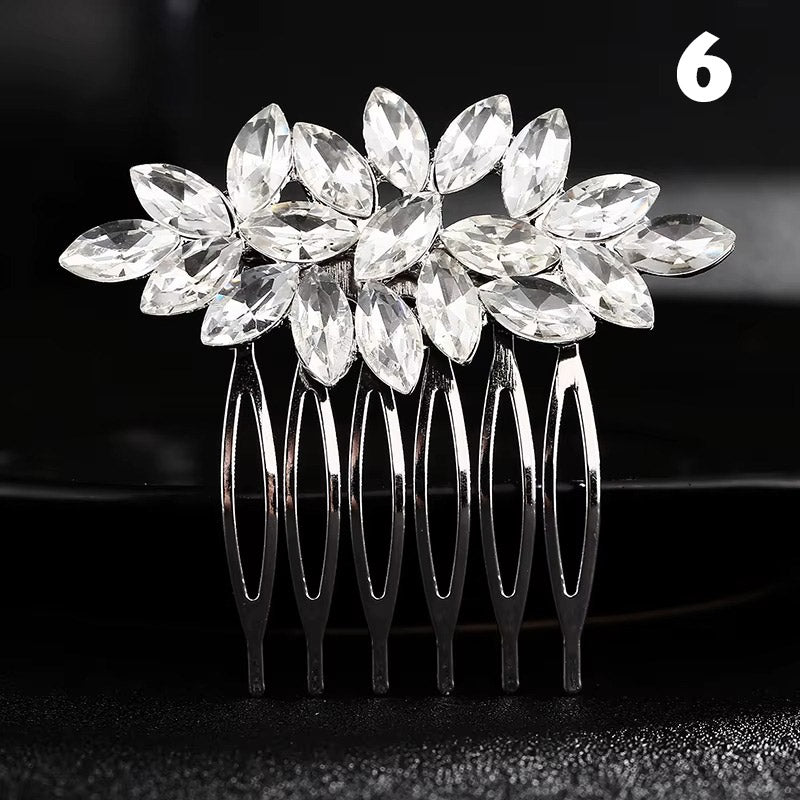 Düğün Saç Aksesuarları Kristal ve İnci Detaylı Gelin Saç Çiçeği  02739