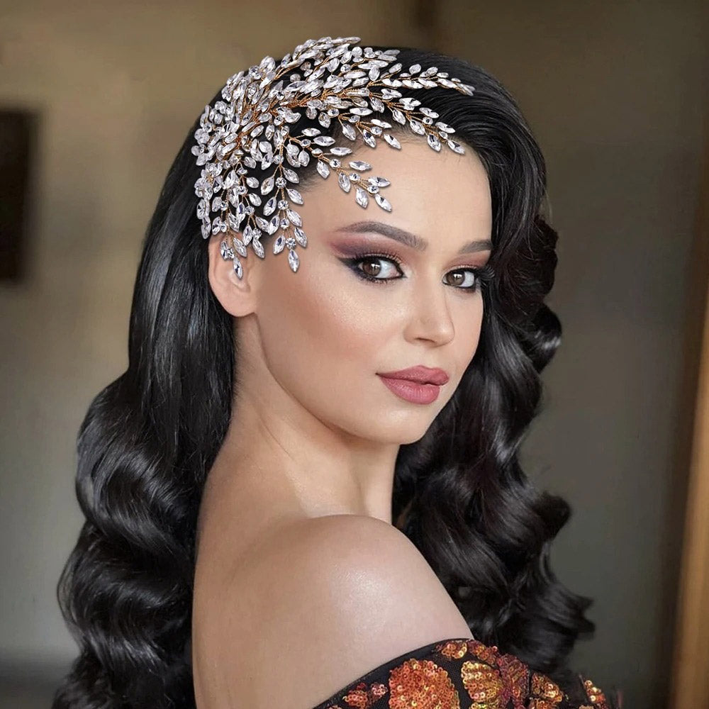 El Yapımı Kristal Taşlı Gelin Saç Aksesuarı 42133