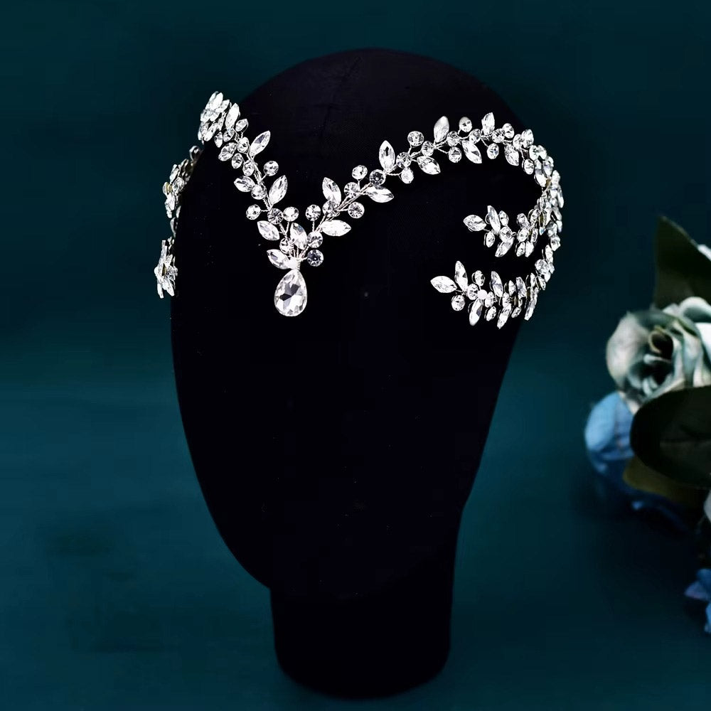 Gelin Saç Aksesuarları - Nikah & Nişan İçin Kristal Taşlı Alın Bandı 96656