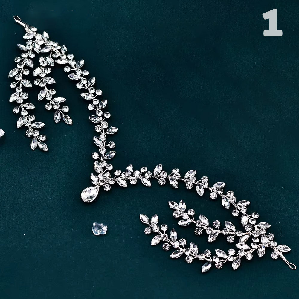 Gelin Saç Aksesuarları - Nikah & Nişan İçin Kristal Taşlı Alın Bandı 96656