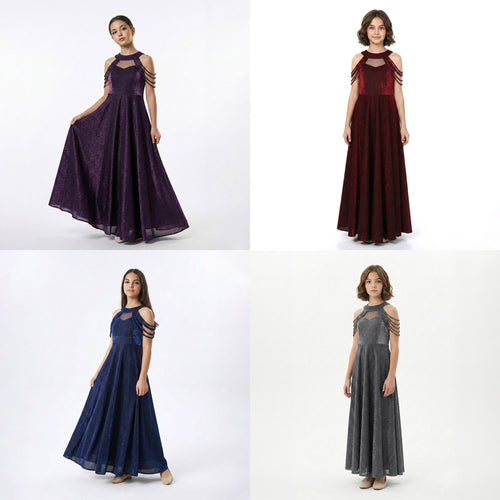 Genç Kız Saten Mezuniyet ve Abiye Elbise  Sırtı Gipe Lastikli