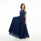 Genç Kız Saten Mezuniyet ve Abiye Elbise  Sırtı Gipe Lastikli