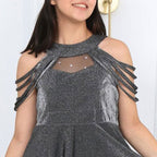 Genç Kız Saten Mezuniyet ve Abiye Elbise  Sırtı Gipe Lastikli 81223