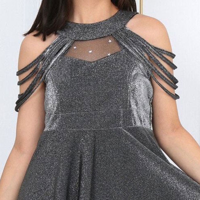 Genç Kız Saten Mezuniyet ve Abiye Elbise  Sırtı Gipe Lastikli 81223