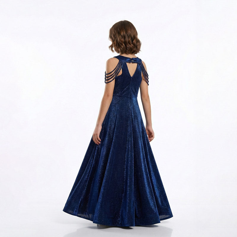 Genç Kız Saten Mezuniyet ve Abiye Elbise  Sırtı Gipe Lastikli