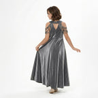 bisiklet yaka ve saten kumaşlı genç kız mezuniyet elbisesi.