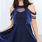 Genç Kız Saten Mezuniyet ve Abiye Elbise  Sırtı Gipe Lastikli