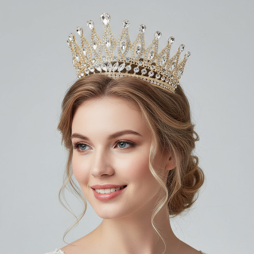 Göz Kamaştıran Damla Kristal Gelin Tac Miss Universe 46087