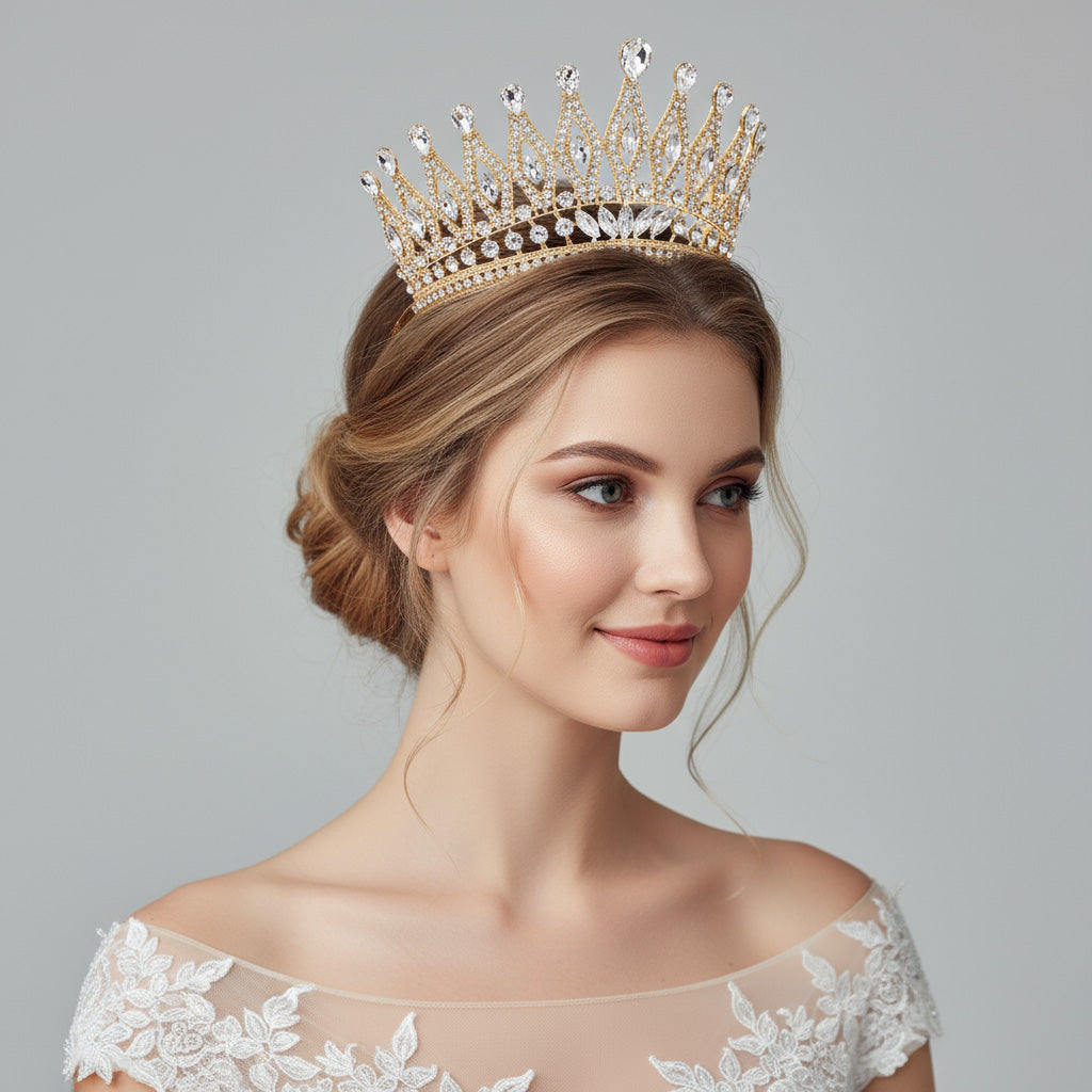Göz Kamaştıran Damla Kristal Gelin Tac Miss Universe 46087