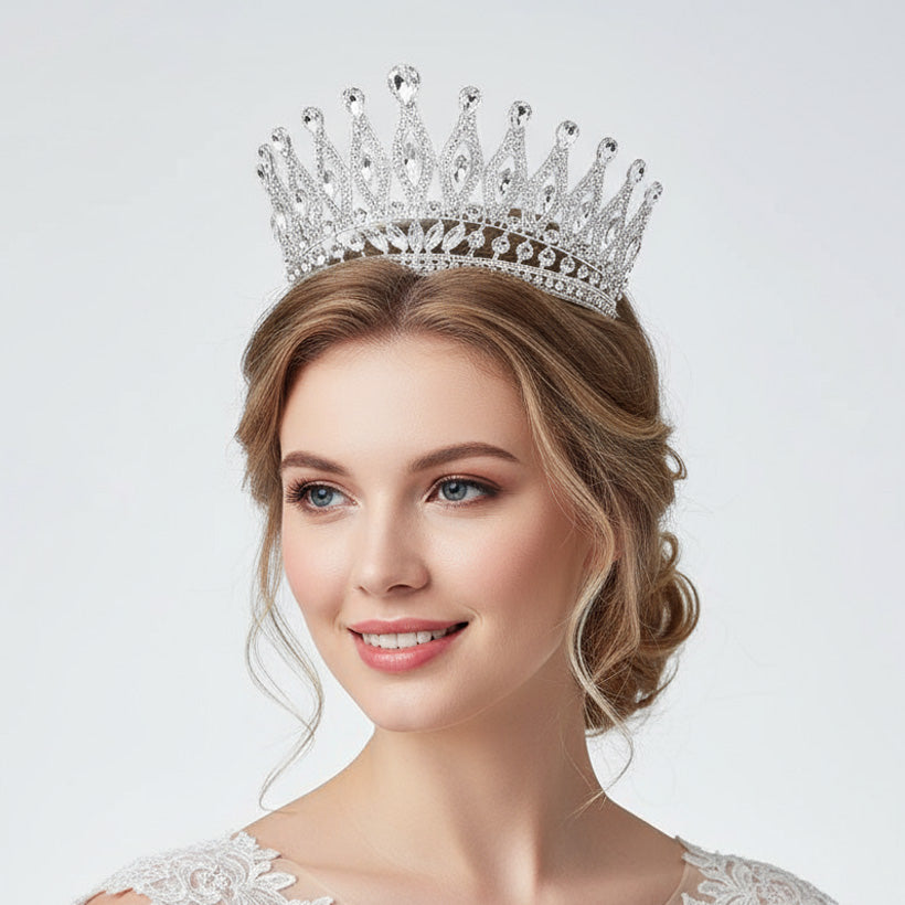 Göz Kamaştıran Damla Kristal Gelin Tac Miss Universe 46087