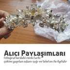 Işıltılı Kristal ve Boncuklu Çiçek Gelin Tacı 02055