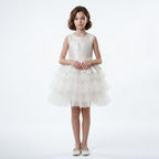 Kız Çocuk Payetli ve Kat Kat Tüllü Doğum Günü Abiye Elbise 94304