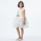 Kız Çocuk Payetli ve Kat Kat Tüllü Doğum Günü Abiye Elbise 94304