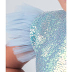 Kız Çocuk Gümüş Pul İşlemeli Kabarık Tüllü Abiye Elbise 43408