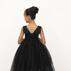 Kız Çocuk Beyaz Önü Kısa Arkası Uzun Kuyruklu Tül Abiye Elbise 24364