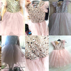 Kahverengi Pul İşlemeli ve Tüllü Kız Çocuk Abiye Elbise 77078