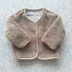 Çocuk Mont Kareli Peluş Çİft Taraflı 34281