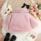 Pelüş Fiyonk Detaylı Bebek Kız Kürk Montu (0-2 Yaş)  35866