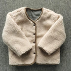 Çocuk Mont Kareli Peluş Çİft Taraflı 34281