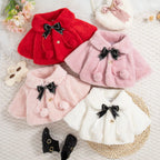 Pelüş Fiyonk Detaylı Bebek Kız Kürk Montu (0-2 Yaş)  35866