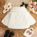 Pelüş Fiyonk Detaylı Bebek Kız Kürk Montu (0-2 Yaş)  35866