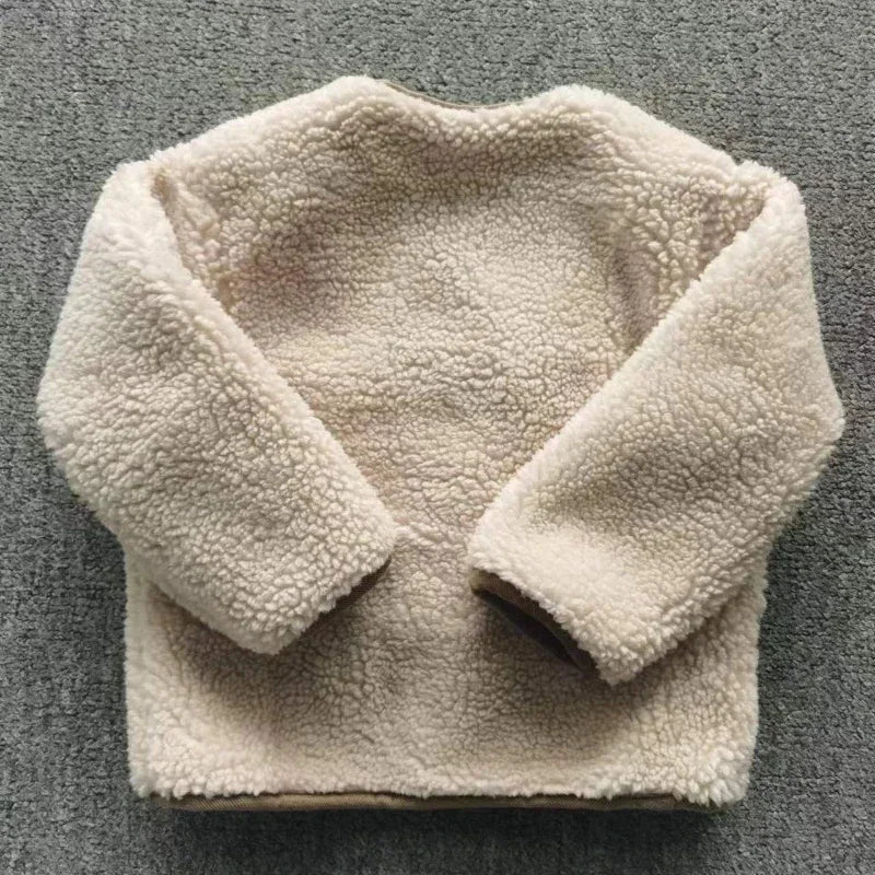Çocuk Mont Kareli Peluş Çİft Taraflı 34281