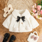 Pelüş Fiyonk Detaylı Bebek Kız Kürk Montu (0-2 Yaş)  35866