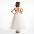 Kız Çocuk Sırtı Gipeli Tütü Etekli Payet Kemerli Uzun Abiye Elbise 74429