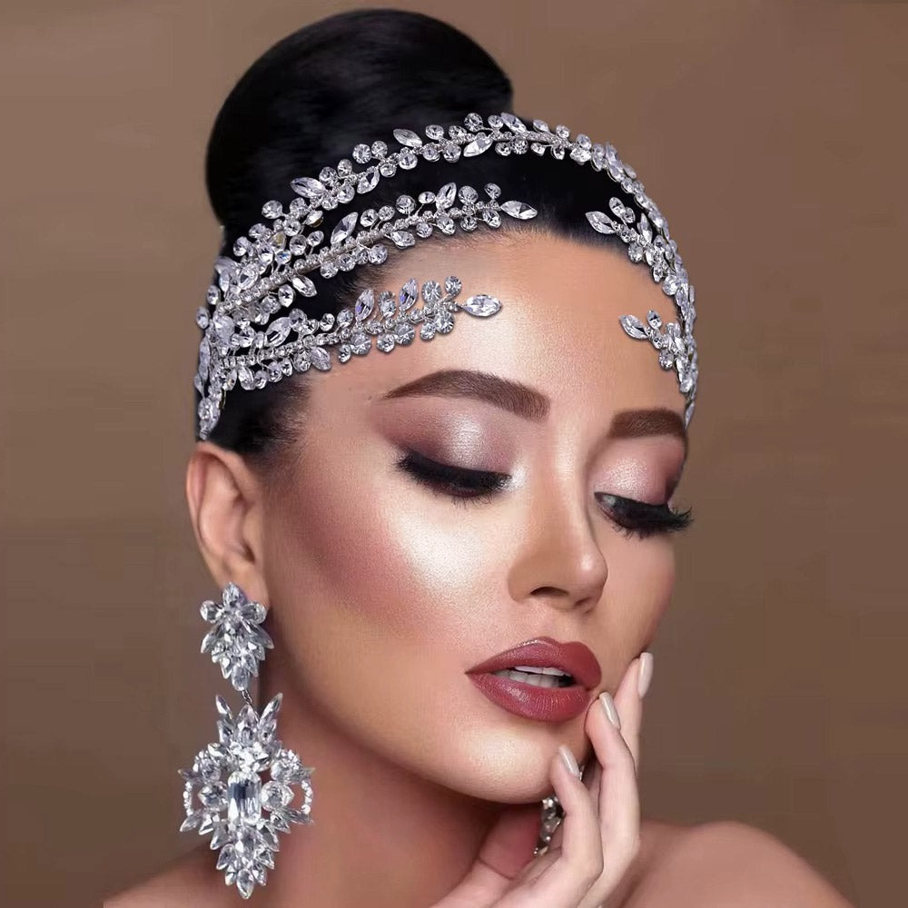 Kristal Taşlı Gelin Tacı Aksesuarı - Göz Kamaştıran Düğün Saç Aksesuarı 26426