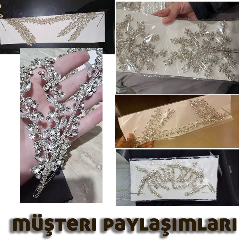 Kristal Taşlı Gelin Tacı Aksesuarı - Göz Kamaştıran Düğün Saç Aksesuarı 26426