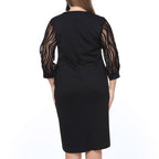 Siyah renkli göğüs ve kolları zebra desenli flok tül detaylı kadın büyük beden abiye elbise