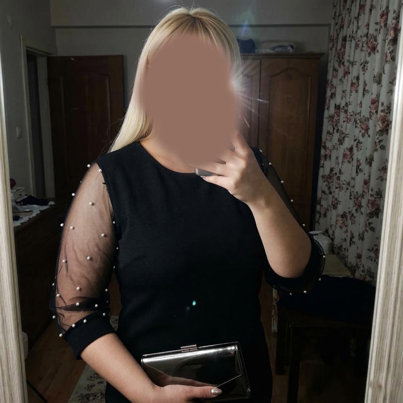 Siyah renkli kolları incili transparan tül detaylı kadın büyük beden abiye elbise