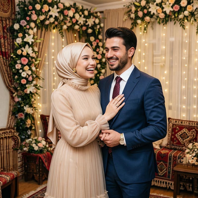 Kadın Hayal Tül Büzgü Detaylı Tesettür Abiye Elbise 98658