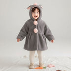 Ponponlu Peluş Kız Bebek Çocuk Montu 20522